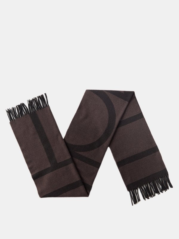 Toteme Monogram-intarsia knit scarf