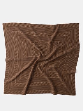 Printed Silk Scarf in Brown - Toteme