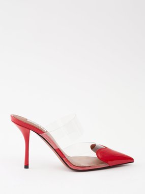 La Bombe 90 Patent Leather Sandals in Red - Alaia