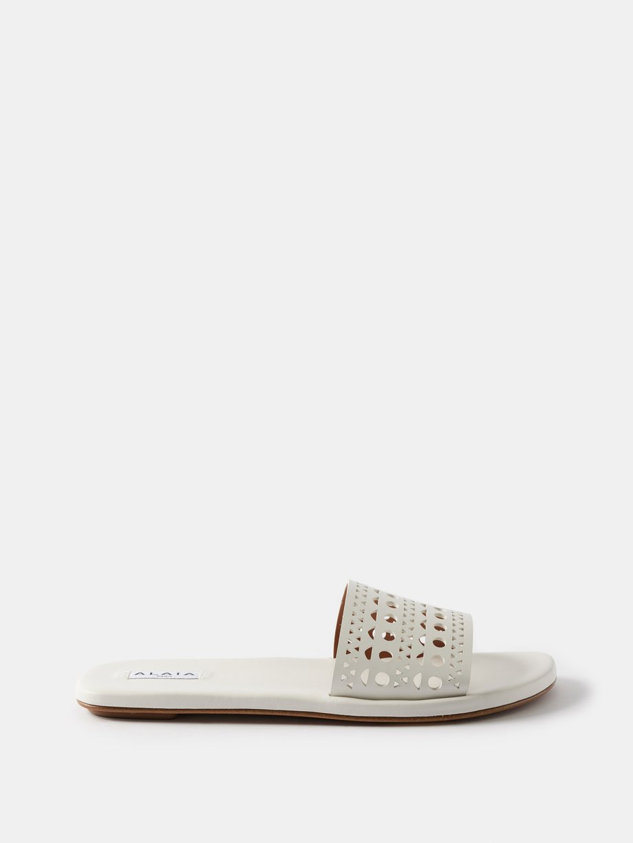 White Vienne perforated-leather sandals | ALAÏA | MATCHES UK