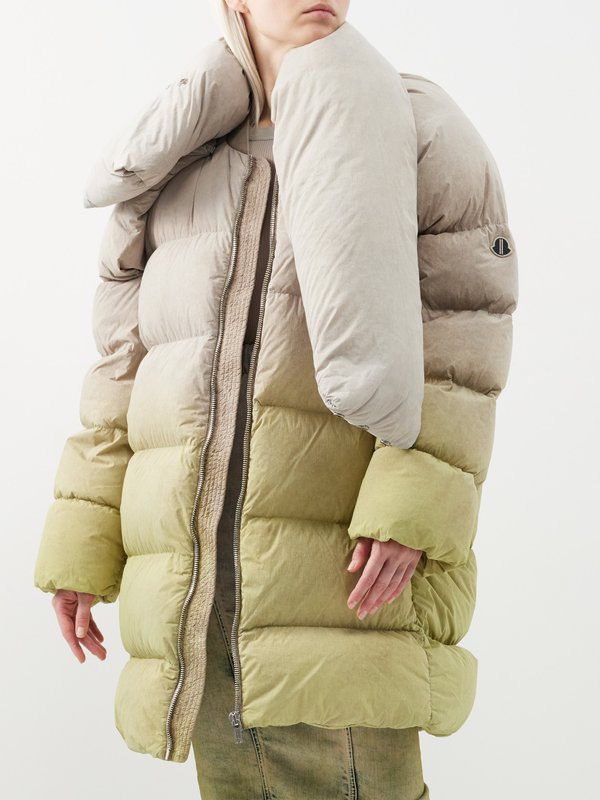 Moncler + Rick Owens Gradient-shell quilted down longline coat