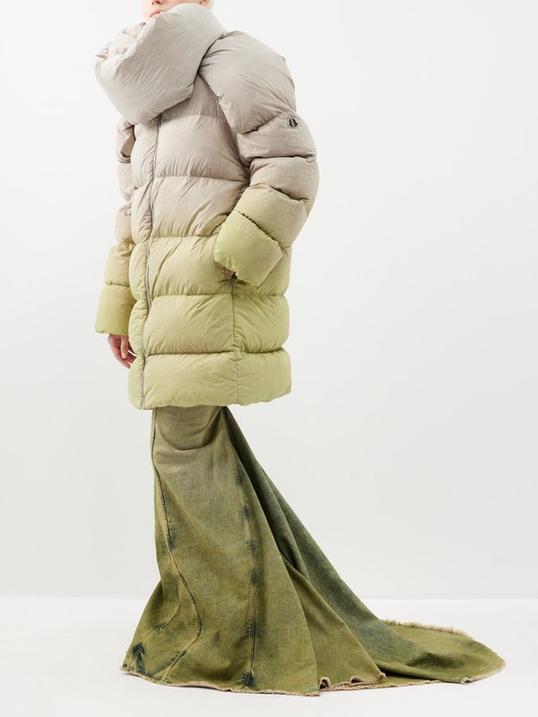 Moncler + Rick Owens Gradient-shell quilted down longline coat