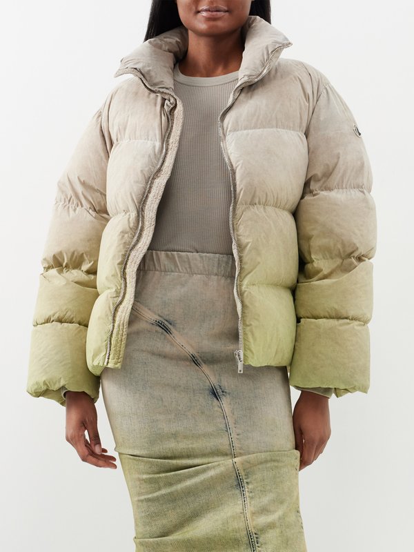 Moncler + Rick Owens Cyclopic gradient quilted down jacket
