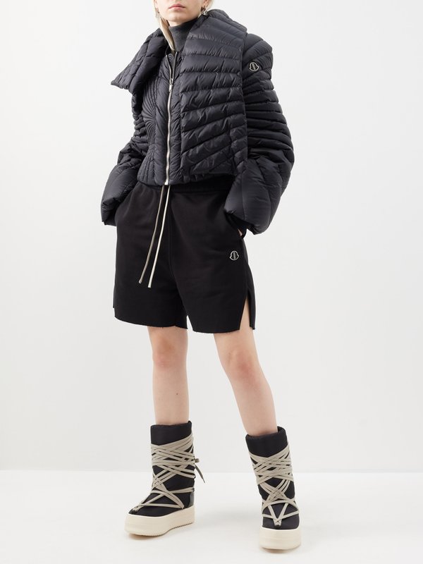 Black Radiance scarf-collar quilted down jacket | Moncler + Rick