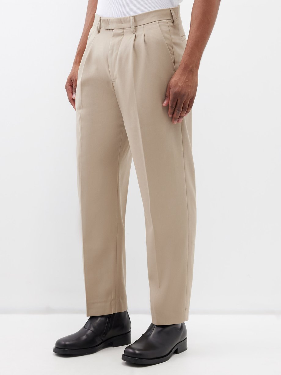 Beige Fritz 1728 pleated twill trousers | NN.07 | MATCHES UK