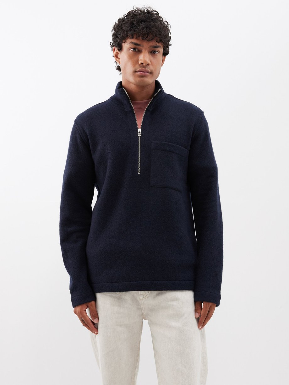 Navy Anders half-zip merino sweater | NN.07 | MATCHESFASHION UK
