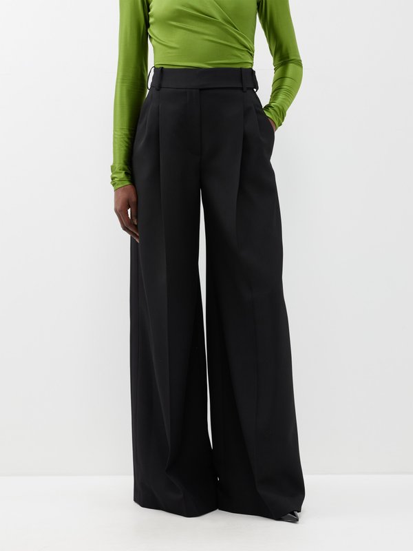 Alexandre Vauthier Pleated wool wide-leg tailored trousers