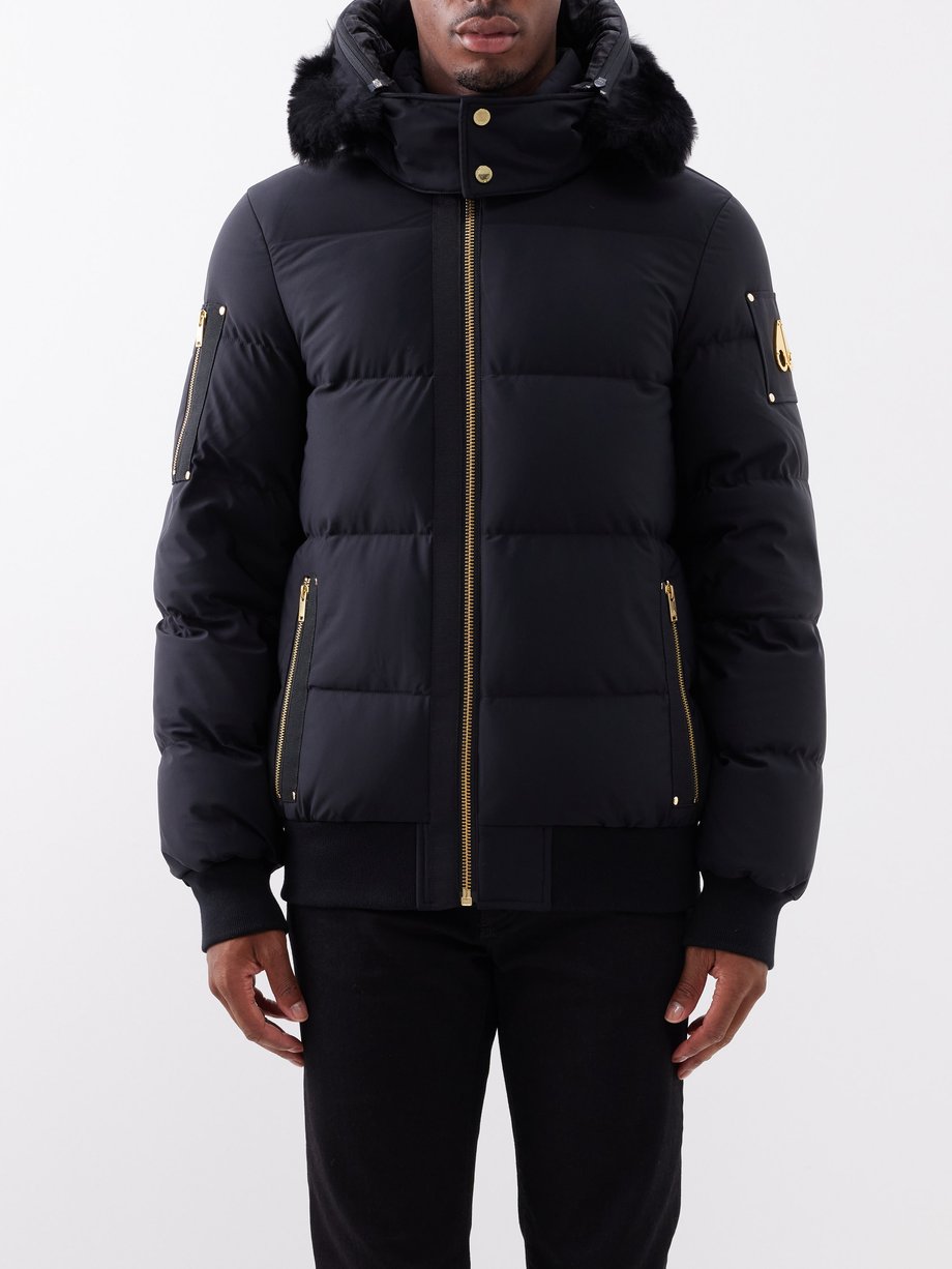 Moose Knuckles Gold Stagg shearling-trim quilted down coat
