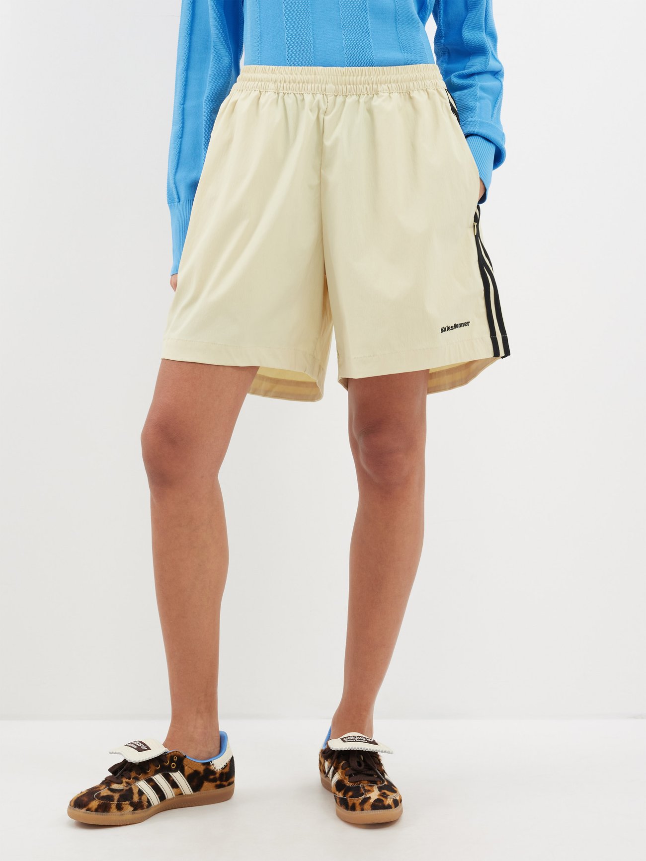 Logo-embroidered football shorts