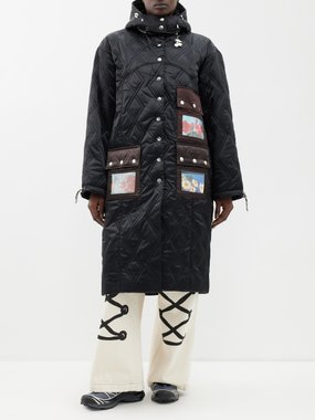 Chopova Lowena Heli flap-pocket quilted padded longline jacket
