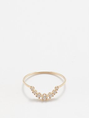 Zoë Chicco Curved diamond & 14kt gold curved bar ring