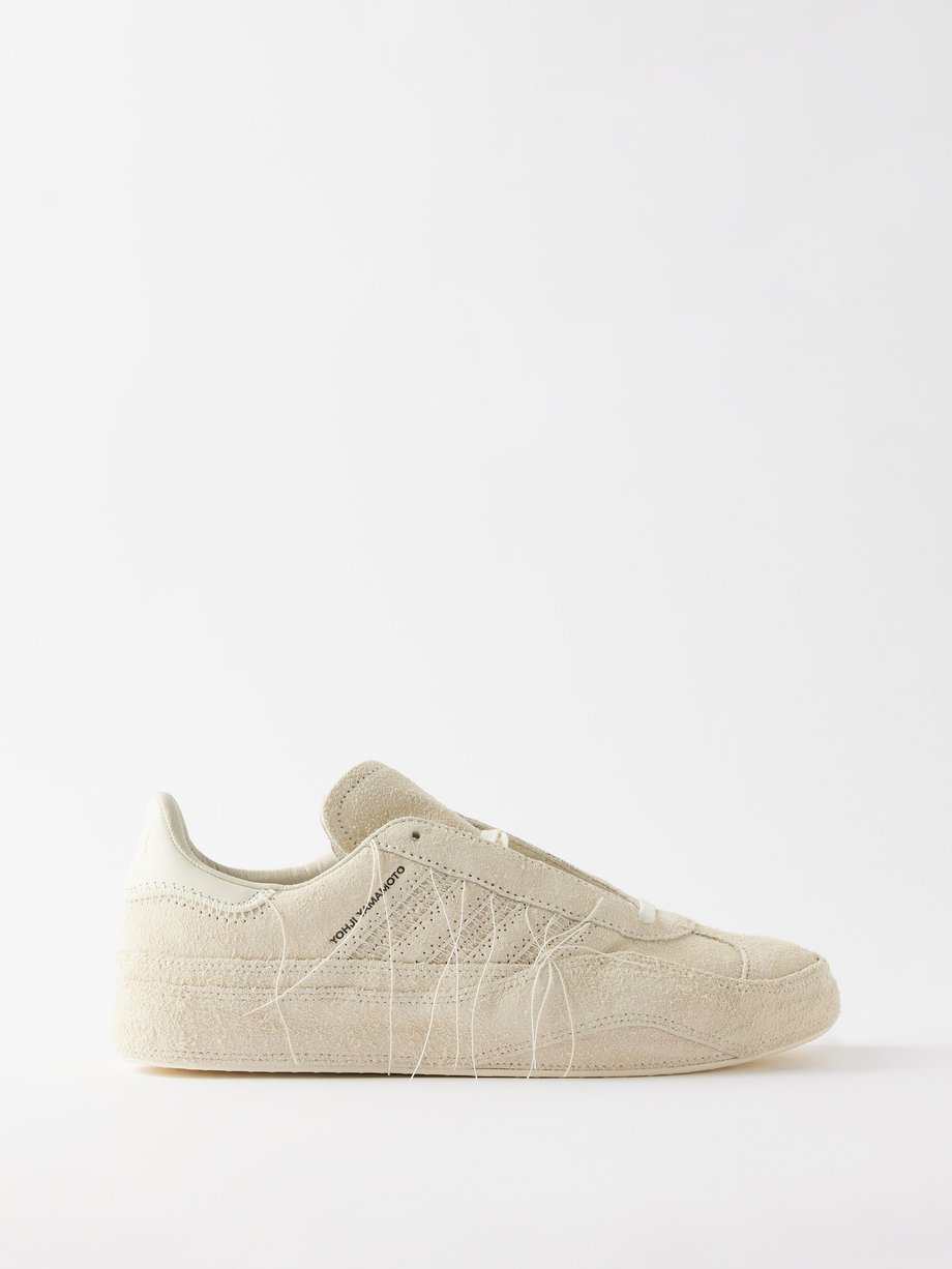 White Gazelle loose-thread suede trainers | Y-3 | MATCHES UK