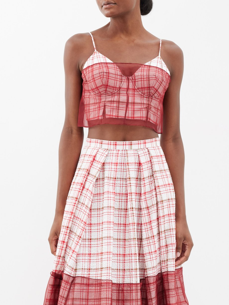 Rosie Assoulin I Sheer Right Through You seersucker cropped top