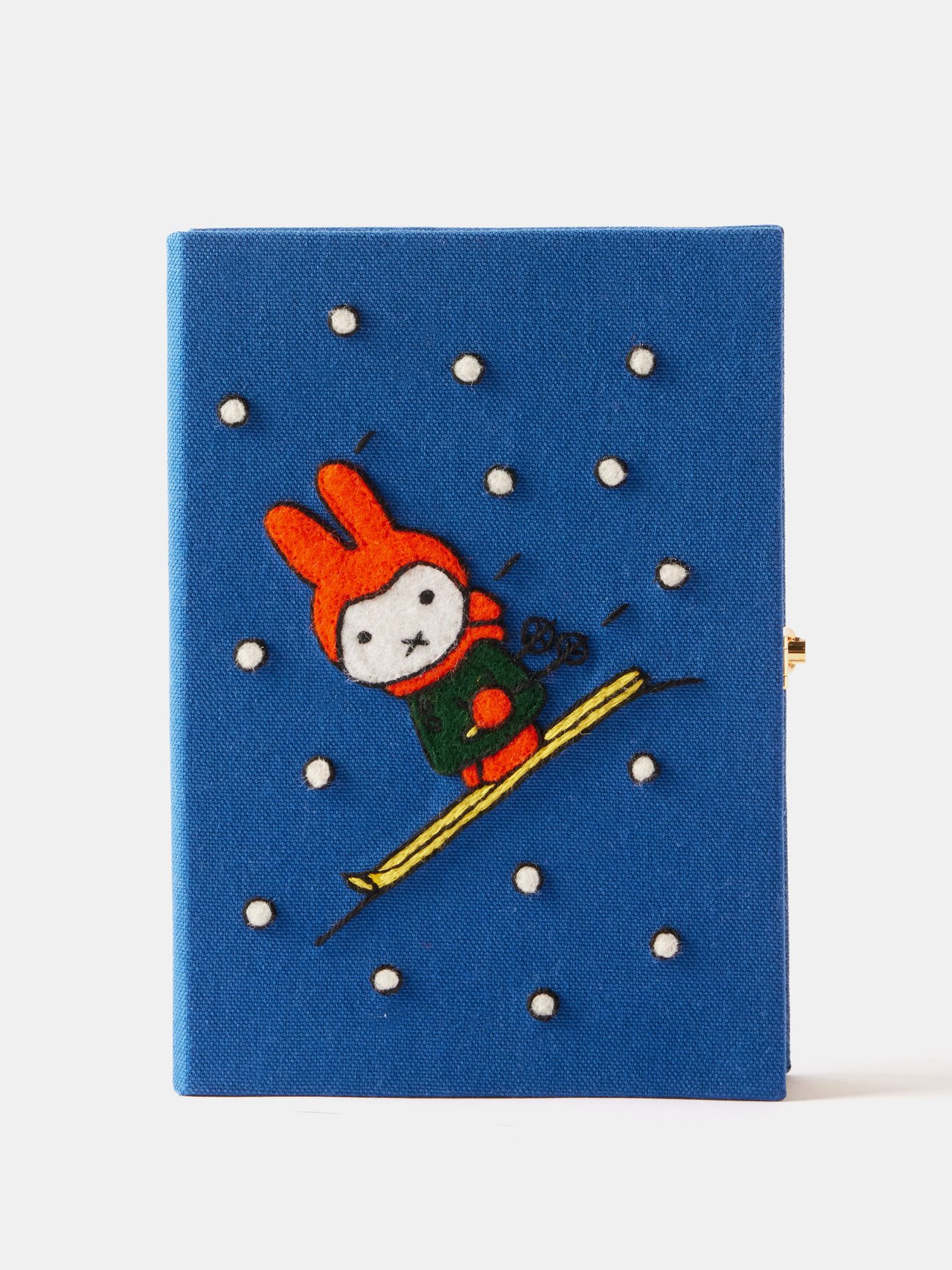 Navy Miffy Ski embroidered book clutch bag | Olympia Le-Tan ...