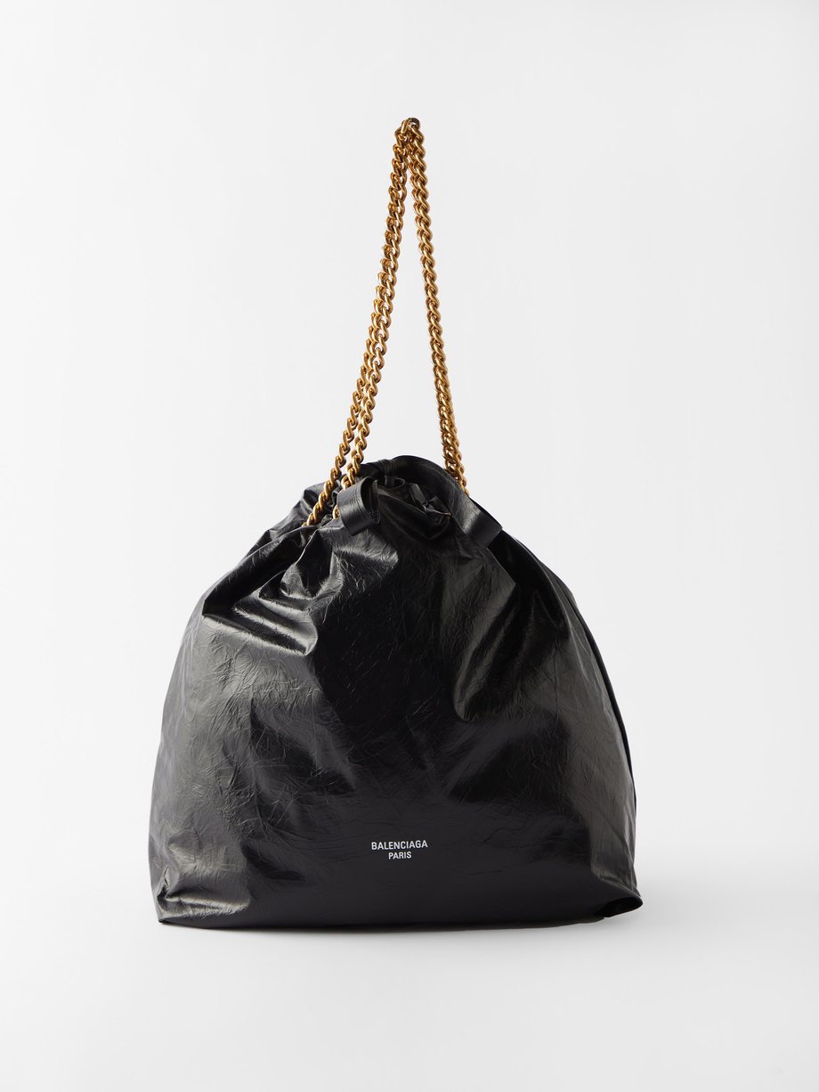 naturlig Nathaniel Ward Lav en seng Black Crush M crinkled-leather drawstring tote bag | Balenciaga |  MATCHESFASHION UK