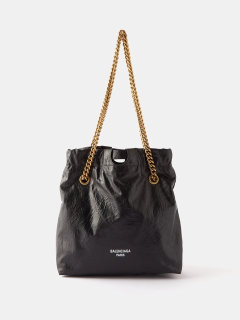 Crush leather handbag Balenciaga Black in Leather - 38684894