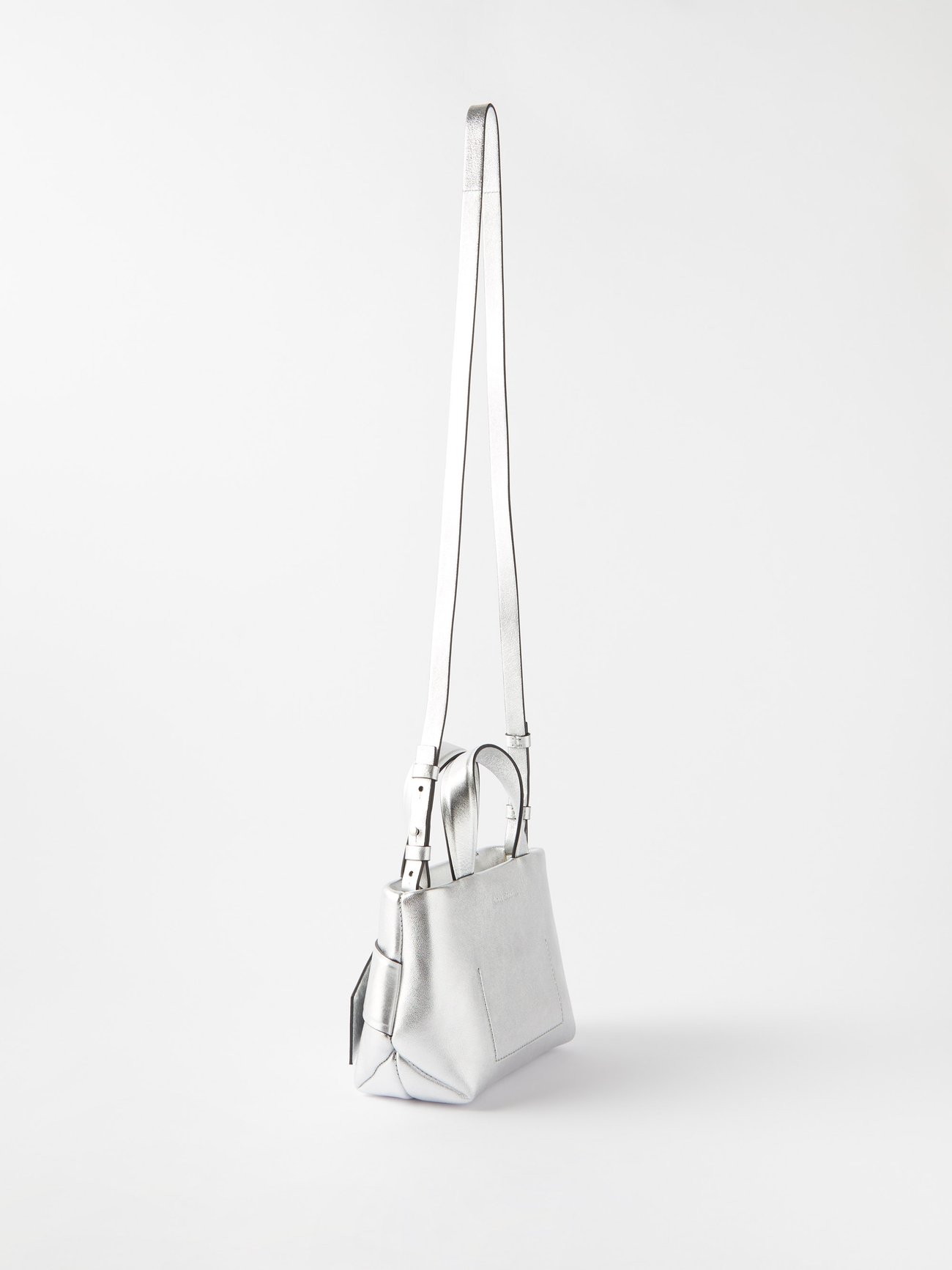 silver mirror box mini patent leather shoulder bag