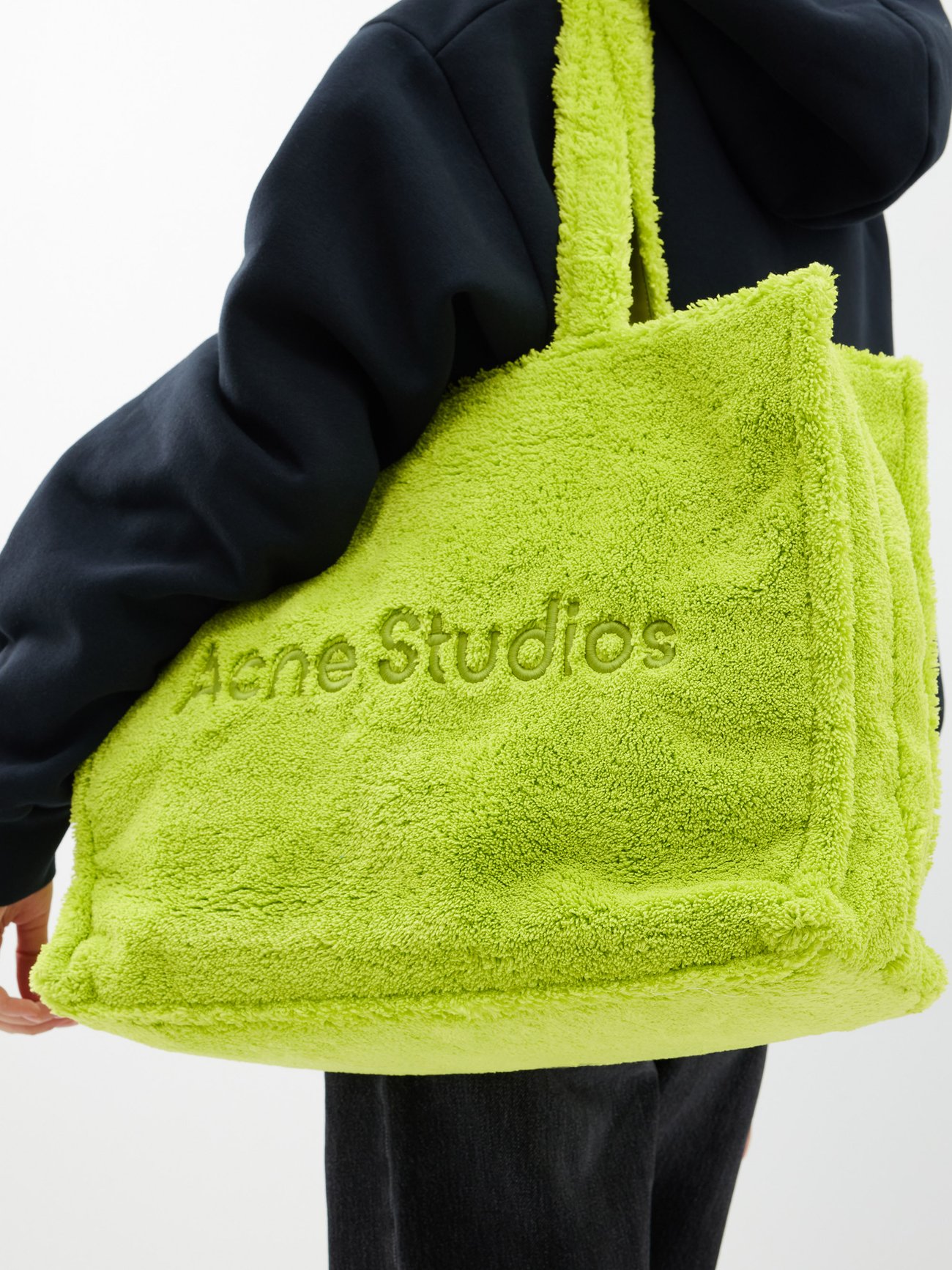Acne Studios Logo-Debossed Teddy-Fleece Tote Bag
