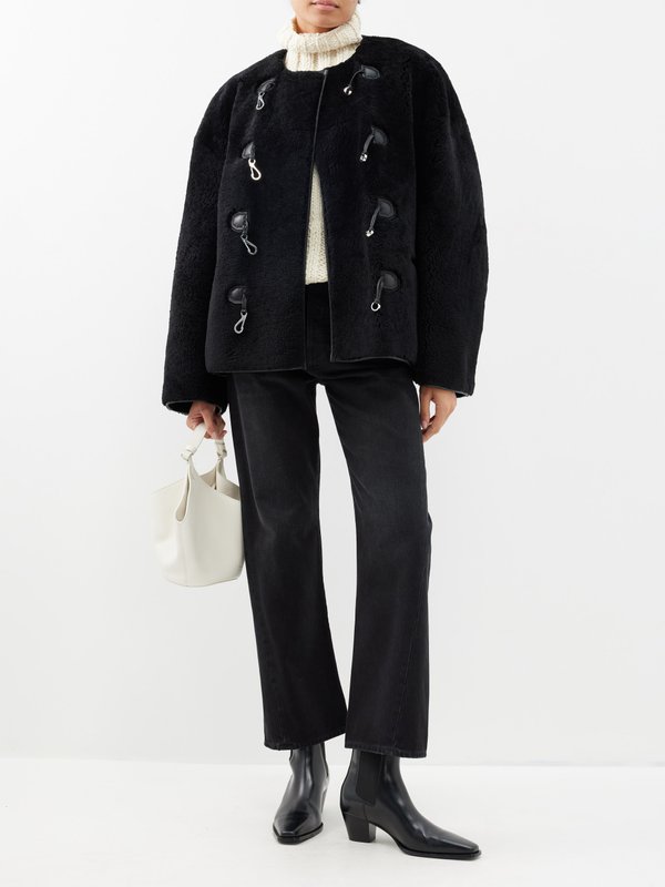 Toteme Teddy shearling clasp-fastening jacket