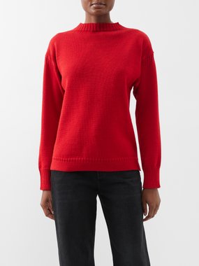 Cropped monogrammed knit jumper multicolor - Women