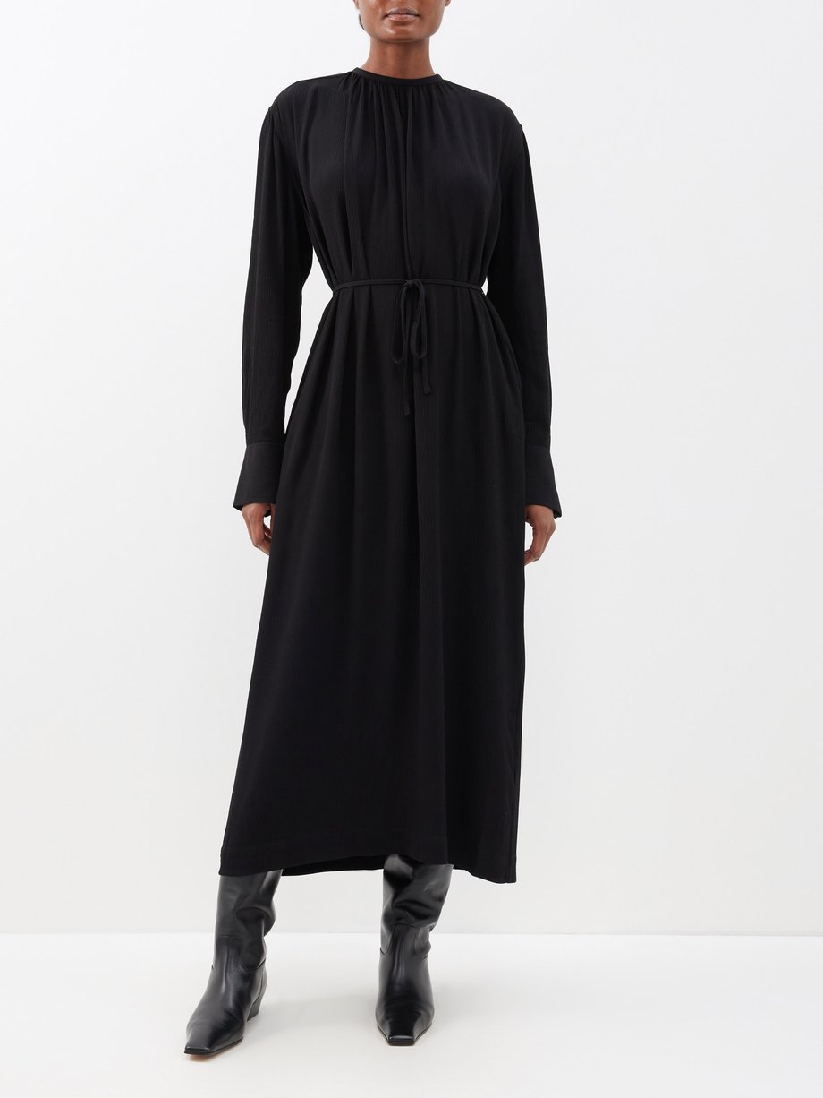 Black Gathered crepe dress | Toteme | MATCHES UK