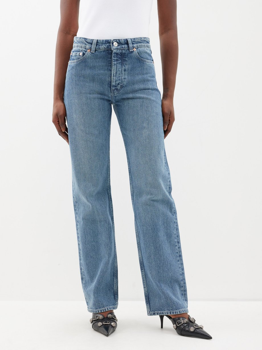 Blue Linear Cut wide-leg jeans | OUR LEGACY | MATCHES UK