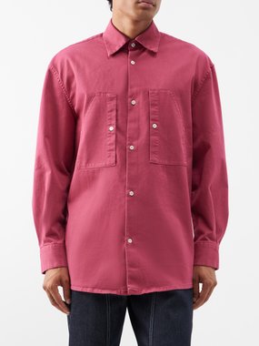 Winnie New York Geometric-pocket cotton-twill shirt