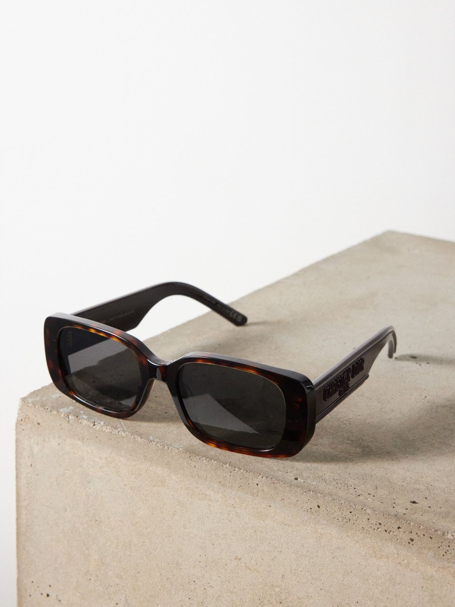 Brown Wildior S2U rectangular acetate sunglasses | DIOR | MATCHES UK