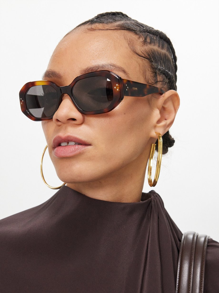 Brown Square tortoiseshell acetate sunglasses | Celine Eyewear ...