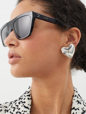 Celine Eyewear Lunettes de soleil acétate à monture en D oversize