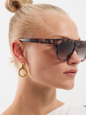 Celine Eyewear Oversized D-frame tortoiseshell-acetate sunglasses