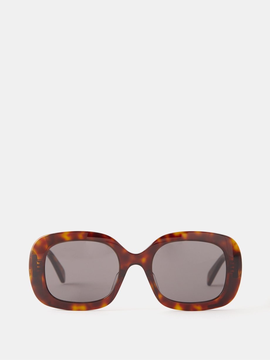 Brown Triomphe round acetate sunglasses | Celine Eyewear | MATCHES UK