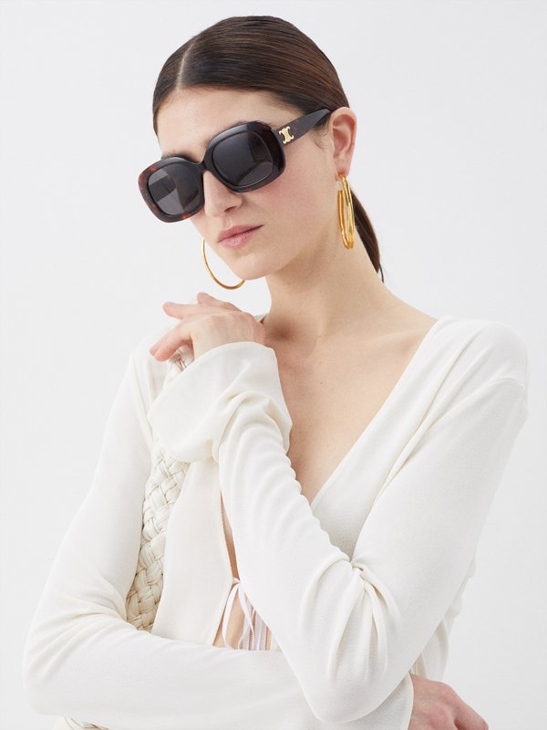 Celine Eyewear Triomphe round acetate sunglasses