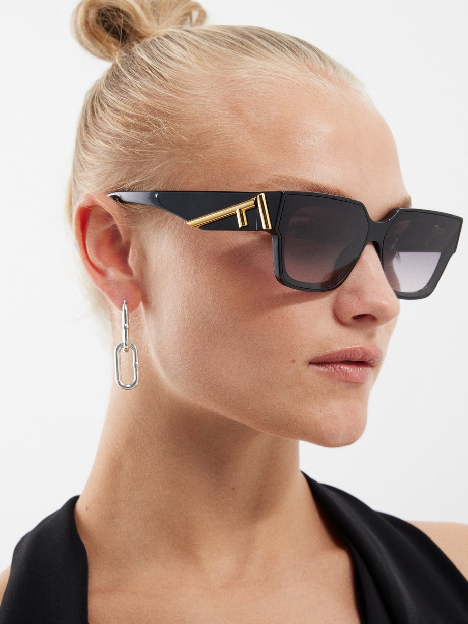 Black Square acetate sunglasses | Fendi Eyewear | MATCHES UK