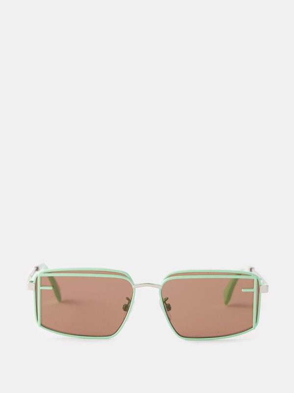 Fendi Eyewear First Sight rectangular metal sunglasses