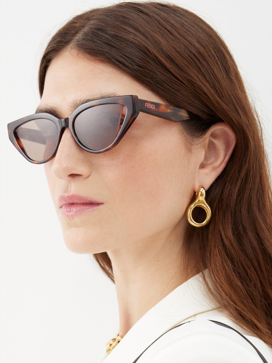 Brown Cat-eye acetate sunglasses, Fendi Eyewear