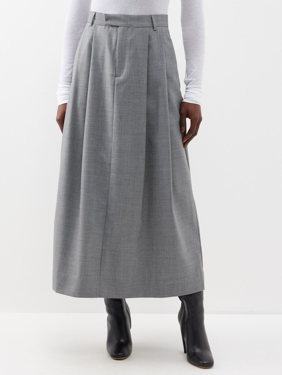 Grey Eden pleated wool skirt | BITE Studios | MATCHES US
