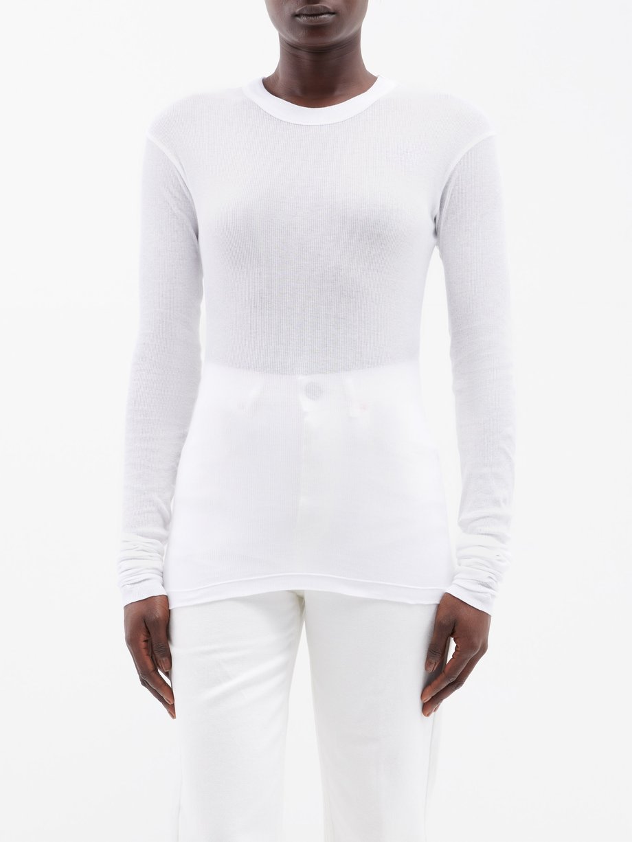 White Organic-cotton long-sleeved T-shirt | BITE Studios | MATCHES UK