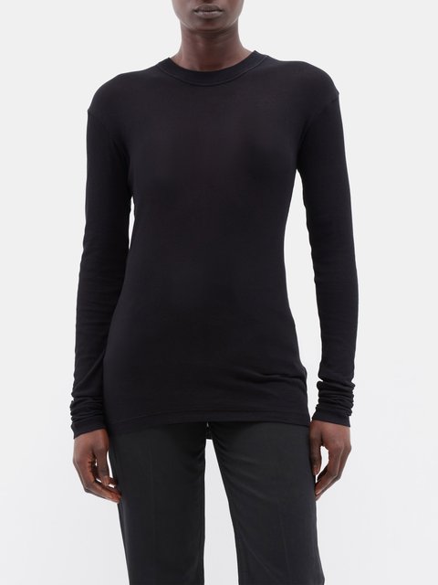 Black Alma ribbed organic cotton blend top Agolde MATCHES UK