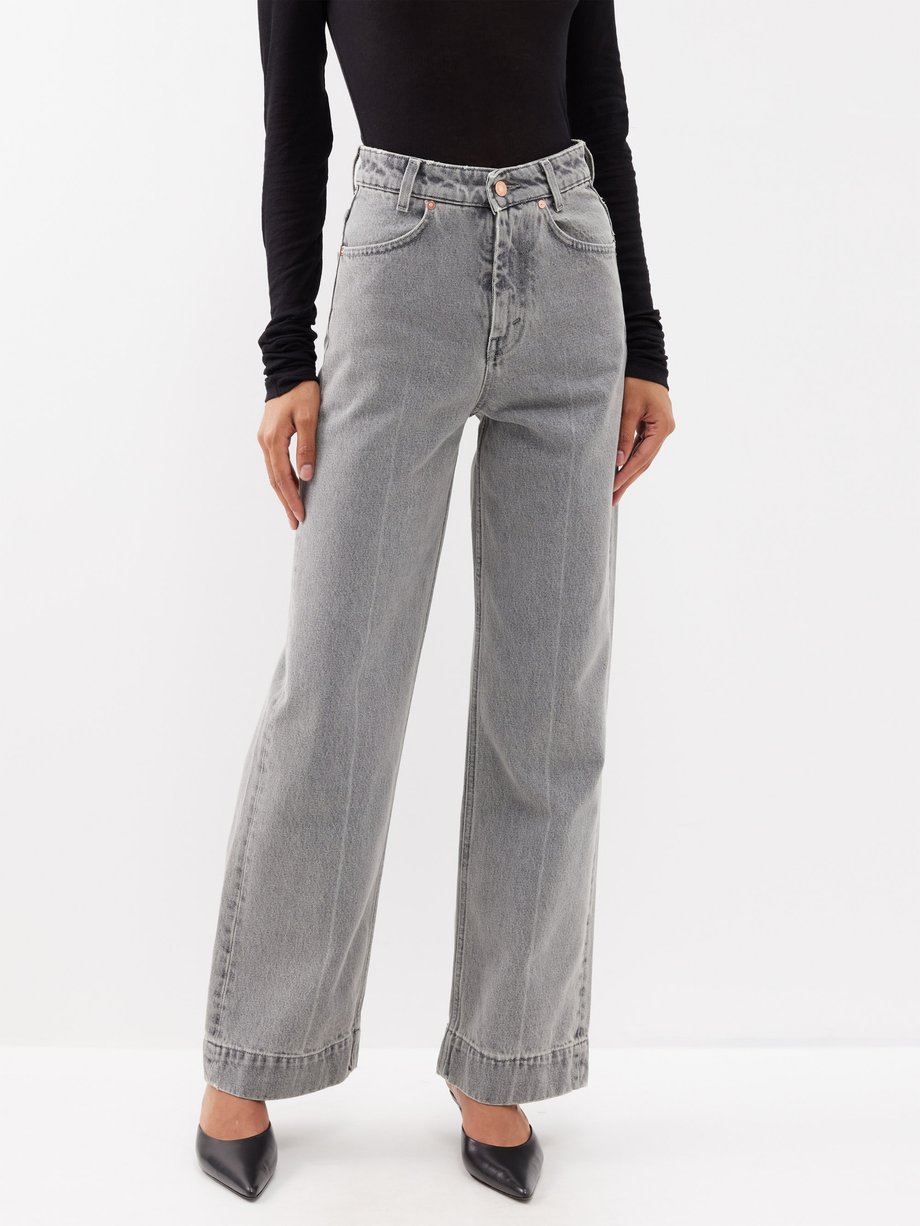 BITE Studios Laser-print organic-cotton wide-leg jeans