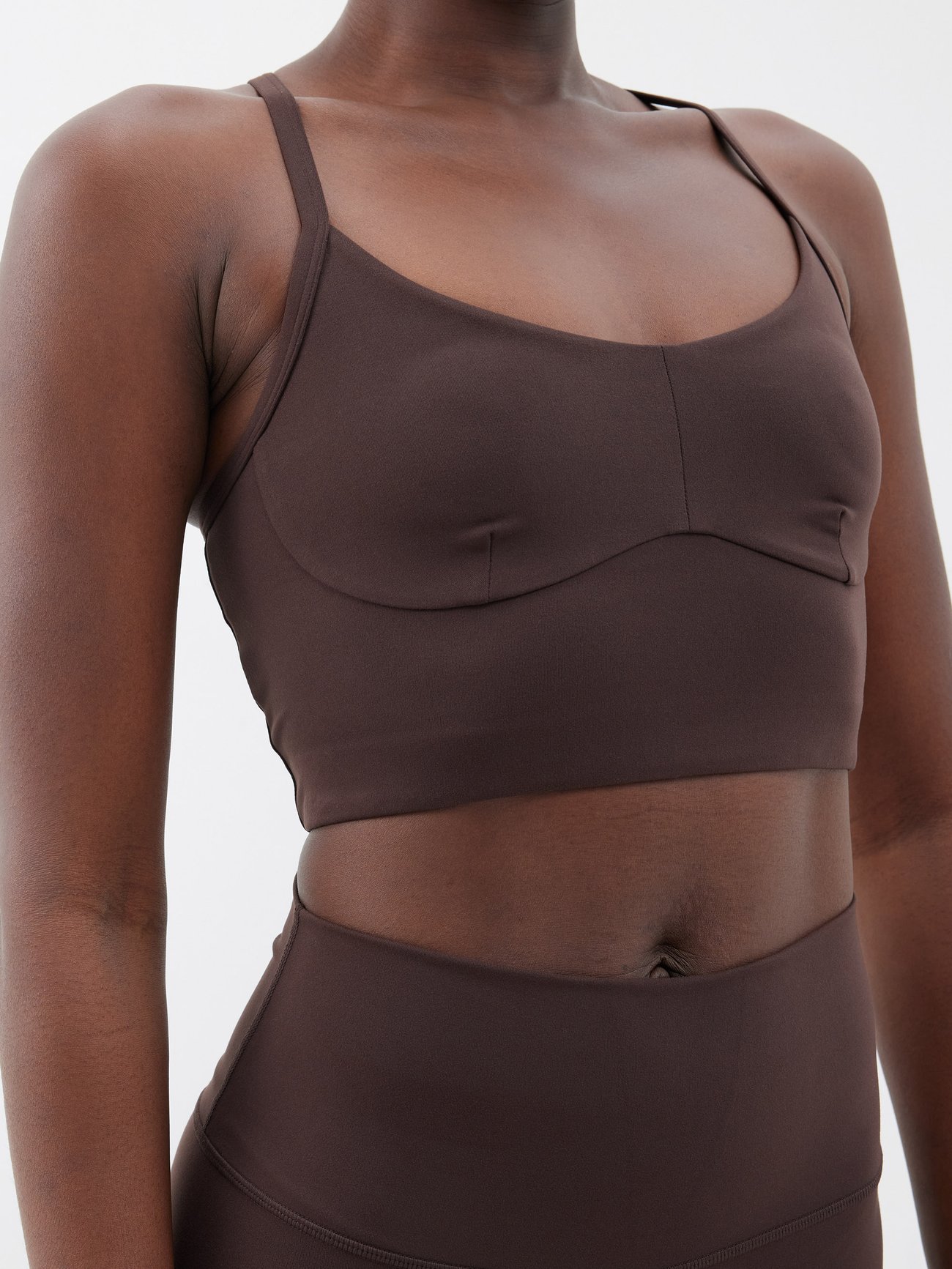 Brown Always Surrey jersey sports bra, Varley