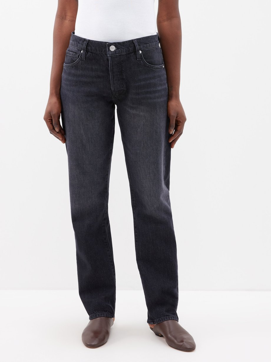 Black Le Slouch straight-leg jeans | FRAME | MATCHES UK
