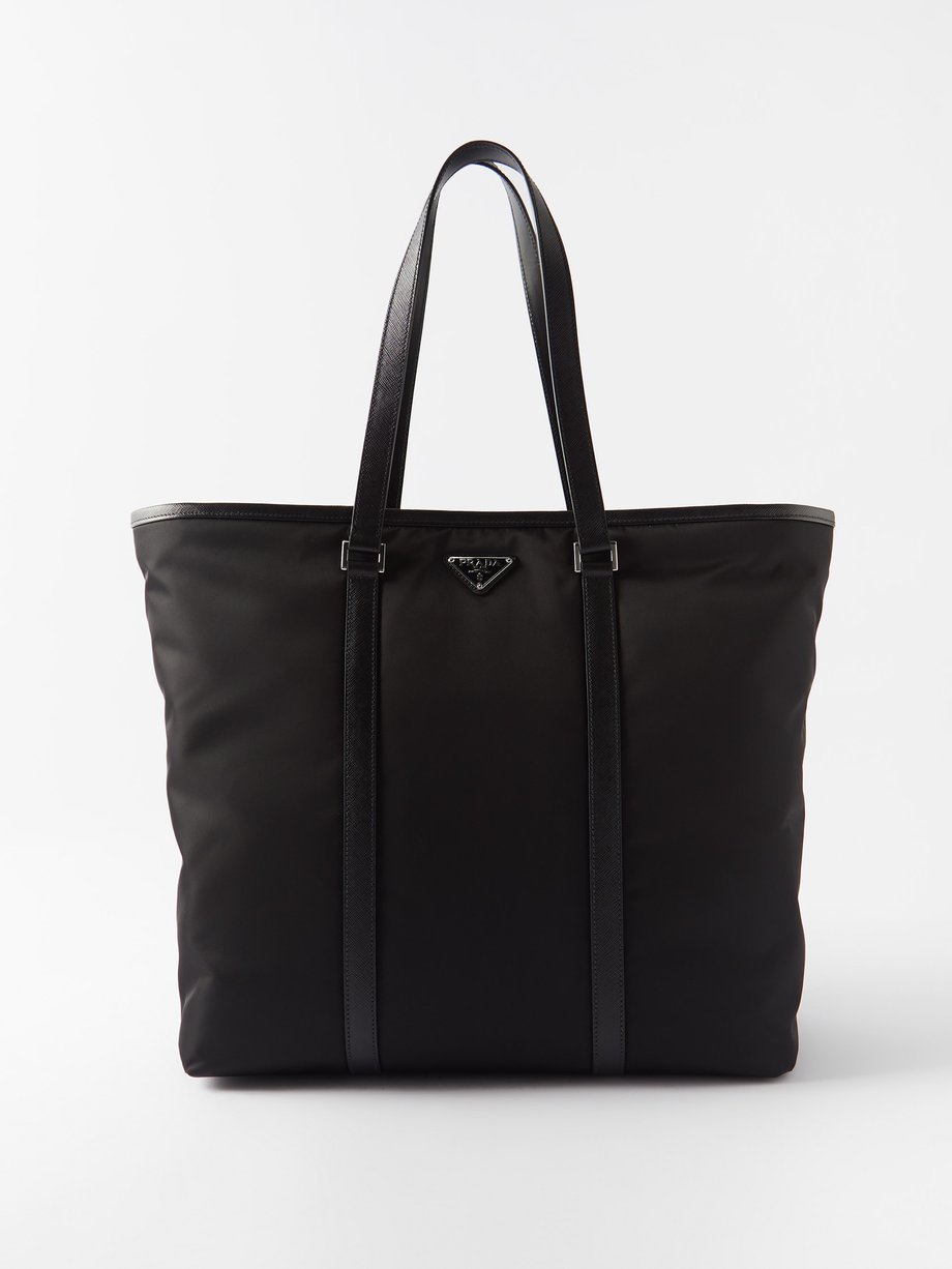 Prada Black Re-Nylon And Leather Shoulder Bag Prada