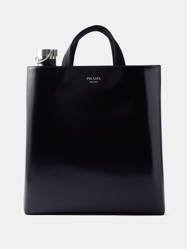 Prada Logo-embellished leather bag and bottle