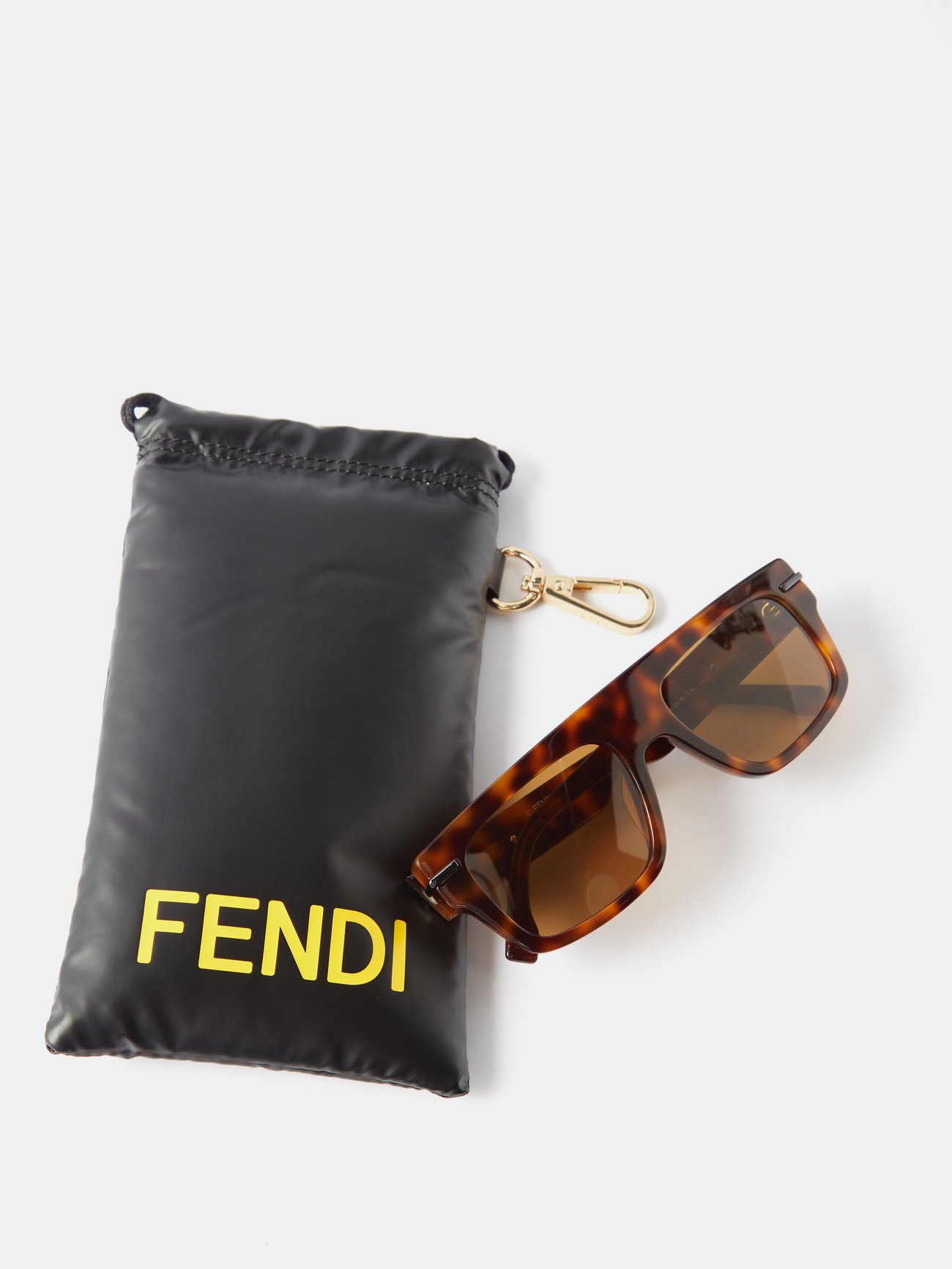 Brown Fendigraphy D-frame acetate sunglasses, Fendi