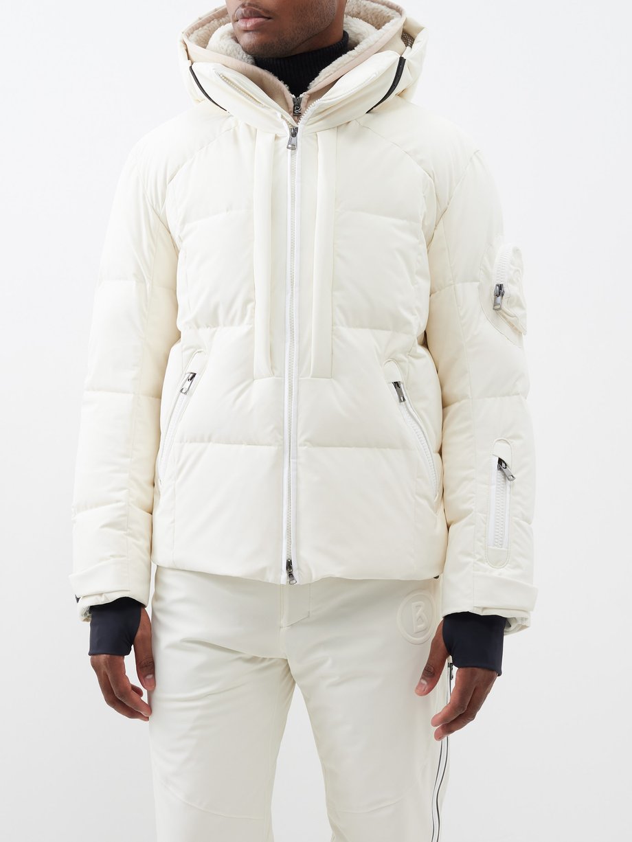 Bogner Ace shearling-insert quilted down ski jacket