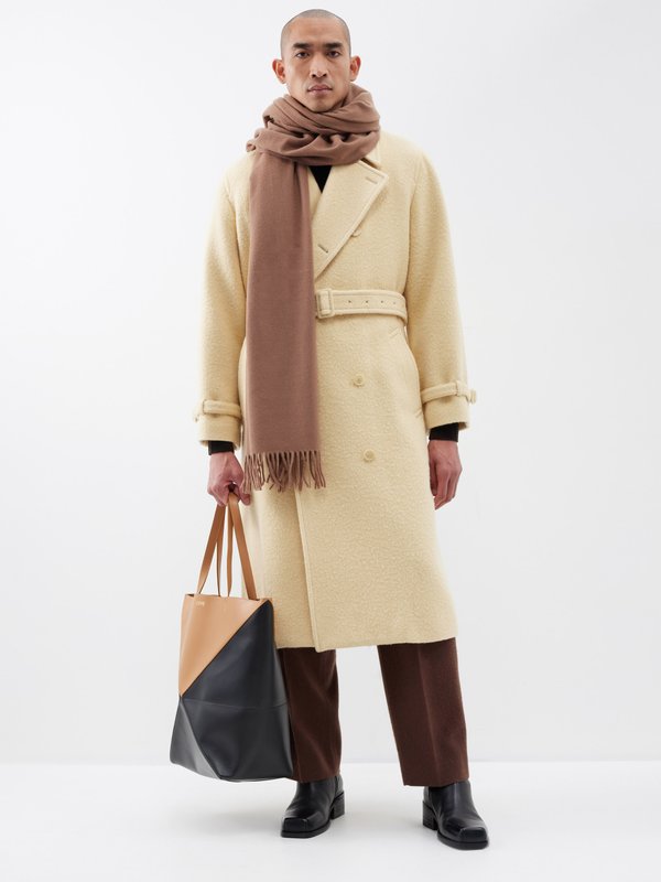 Auralee Brushed wool-alpaca blend trench coat