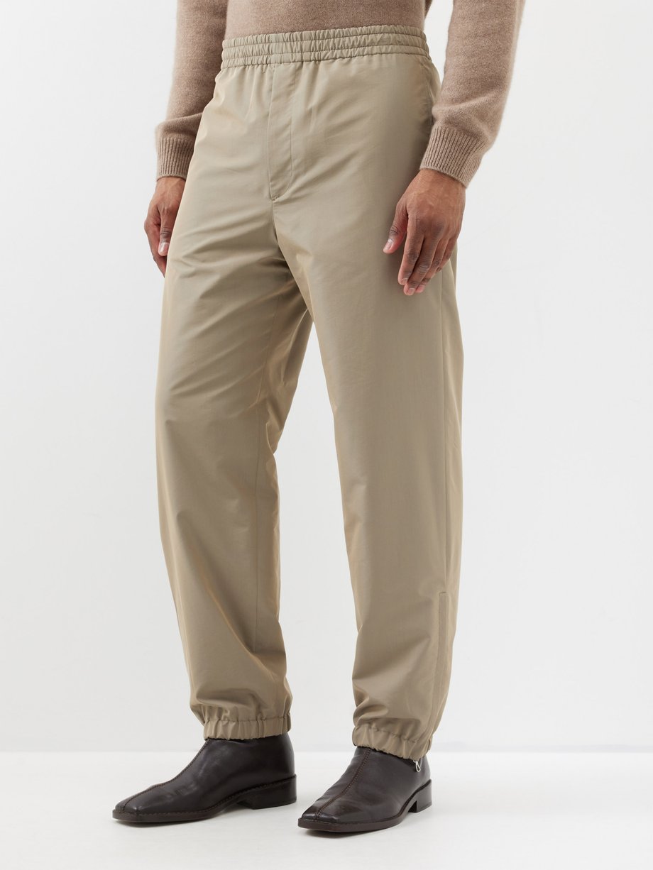 Brown Finx elasticated-waist gabardine trousers | Auralee