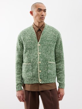 Auralee Mottled wool-blend cardigan