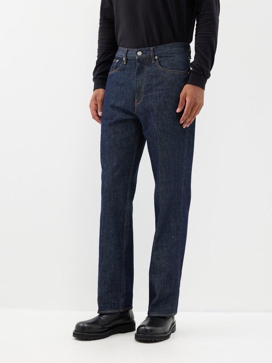 Auralee Blue Hard Twist straight-leg jeans | 매치스패션, 모던 럭셔리 온라인 쇼핑